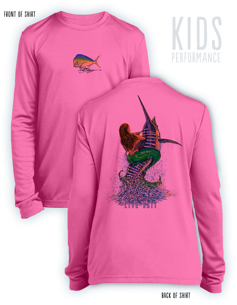 Live Bait- KIDS Long Sleeve Performance - 100% Polyester